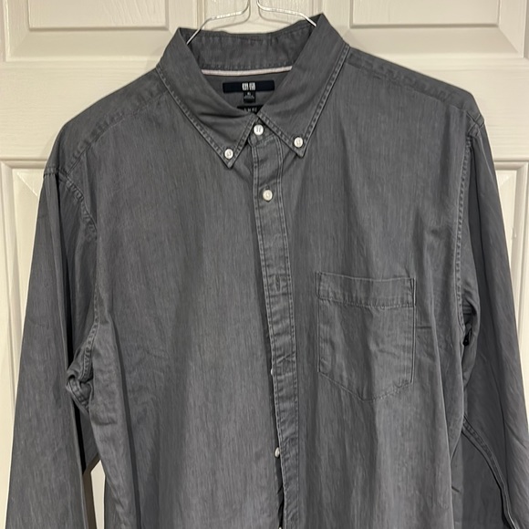 Uniqlo Shirts Uniqlo Mens Xl Denim Slim Fit Shirt Like New Gray Poshmark